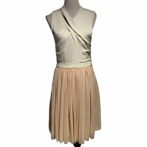 HD In Paris Anthropologie Womens Pink White Sleeveless Crossover Tutu Dress M